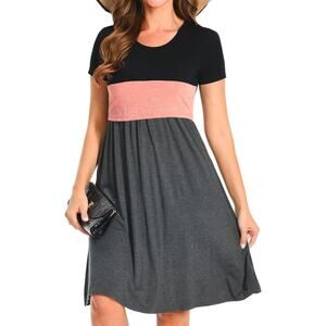Scoop Neck Color Block Nursing Dress Size Small